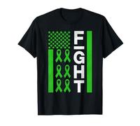 Lotta Bandiera Linfoma Cancer Awareness Nastro Verde Maglietta