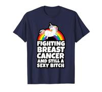 Lotta contro il cancro al seno Sexy Cagna Gay Pride Unicorno Maglietta
