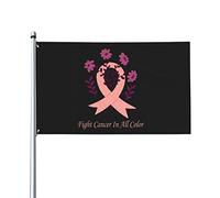 Lotta contro il cancro in tutti i colori Lotta contro il cancro Consapevolezza Nastri Bandiera 3x5 Ft Un lato Outdoor Farmhouse Yard Sign Bandiera decorativa da giardino con occhielli in ottone
