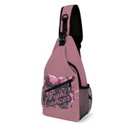 Lotta contro il cancro stampato borsa a tracolla casual petto borse a tracolla zaino per uomo donna viaggio all'aperto, Stile:, 38x20cm