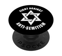 Lotta contro l'antisemitismo Stella bianca e nera di David PopSockets PopGrip Adesivo