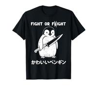 Lotta o Flight Fight Penguin Knife Funny Daying Uomini Donne Maglietta