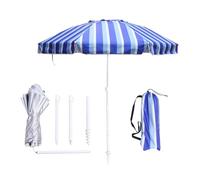 LOTTAFUN Ombrellone da spiaggia da 2 m, resistente, resistente al vento, UV 50+, portatile, con ancoraggio per sabbia e borsa per il trasporto, ombrello pieghevole per spiaggia, piscina, patio