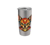 Lottatore Di Lucha Libre - Chihuahua Carino Che Pratica Il Bicchiere termico in acciaio inox doppia parete