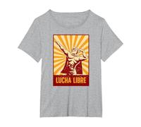 Lottatore mascherato - Lucha Libre (Wrestling Messicano) Maglietta, Donna Plus-Size, Grigio Melange, 3X