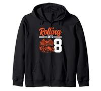 L'ottavo compleanno di Go Kart Racing Rolling Into 8 Funny Boys Kids Felpa con Cappuccio