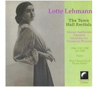 Lotte Lehmann: The Town Hall Recitals-Schubert, Brahms , Schumann, Mendelssohn , Beethoven , Mozart /Paul Utanowsky Bruno Walter / 1946,1947,1949,1950- Eklipse / 2CD