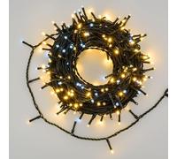 Lotti Catena 18 m, 300 LED Bianco Freddo e Bianco Caldo, Luce a Filo Decorativa per Interno ed Esterno