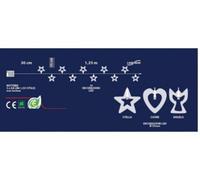 Lotti Catena Luci Natale 10 LED cuore Luce Bianca Fredda Dimensioni 0,3+1,35 m