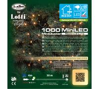 Lotti Catena Luminosa Luci di Natale 30 mt con 1000 MiniLED 8 Giochi di Luce [EEK: A]