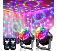 Lotti di 2 bocce disco in ABS telecomandi, luci stroboscopiche DJ, kit luci discoteca per feste, ideale per matrimoni, karaoke, feste di anniversario e lairage.