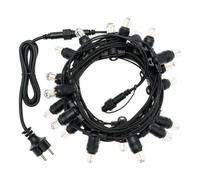 Lotti Filo Nero 20 luci - LED Bianco caldo (6 + 1,5 mt) Giuntabile E14 Papaya