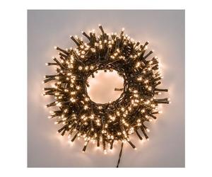 Lotti Filo Verde 1000 luci - MINILED Bianco caldo (20,5 + 4 mt) 8 Giochi di luce