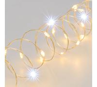 Lotti Importex Catena Natalizia Luci di Natale 400 LED Cavo Argento 4+20 mt