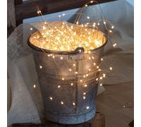 Lotti Importex Catena Natalizia Luci di Natale 400 LED Cavo Argento 4+20 mt