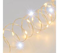 Lotti Importex Catena Natalizia Luci di Natale 400 LED Cavo Argento 4+20 mt
