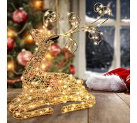 Decoro luminoso Lotti Renna Metallo Sdraiata led luce fissa 63389