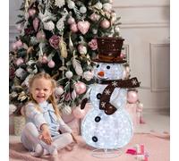 Lotti Pupazzo di Neve Illuminato 3D 90cm con 90 LED B.Freddo Timer 8/16h Natale onforme]