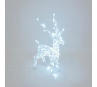 Lotti Renna Natale 3D H 65 Cm Acrilico Morbido 80 Led Bianco