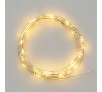 Lotti Xmas King Luci di Natale Natalizie a Batteria Cavo Metallo Argento o Rame