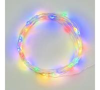 Lotti Xmas King Luci di Natale Natalizie a Batteria Cavo Metallo Argento o Rame