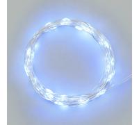 Lotti Xmas King Luci di Natale Natalizie a Batteria Cavo Metallo Argento o Rame