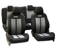 WRC 007588 Set fodere Auto Universali, Anteriore Posteriore 2/3-1/3, Racing Nero/Argento