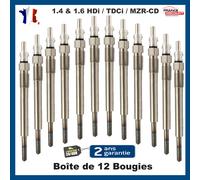 Lotto 12 Candela Candelette per Motore PSA 1.4 1.6 HDI TDCI Mzr-Cd Ddis
