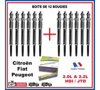 Lotto 12 Candele Di Candeletta per Motore Peugeot Citroen 2.0 2.2 HDI JTD