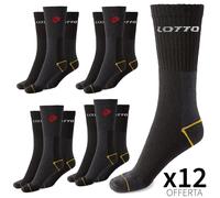 LOTTO - 12 PAIA CALZE CORTE UOMO WORK SPORT LAVORO RINFORZATE SPUGNA COTONE