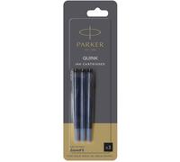 Lotto 18 ricariche cartucce inchiostro Parker Quink BLac per penna stilografi...