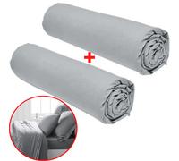 Set di 2 fogli coperte oggi essenziali - 140 x 190 cm - 2 persone - 100% cotone - acciaio