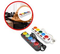 Lotto 2 Multiprese 5 Prese Colorate Interruttore Singolo Cavo 1,5m NF