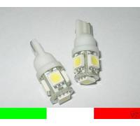 LOTTO 20pz LAMPADINE 5 LED SMD BIANCO 6000K W5W T10 B