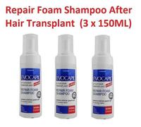 LOTTO 3 shampoo riparatori in schiuma dopo il trapianto di capelli (3 x 150 ml)