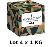 Lotto 4 X 1kg Carbone Cocco Naturale - Shisha / BBQ - Combustione 90min
