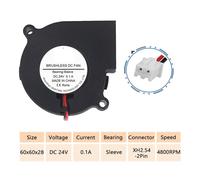 LOTTO 5 pezzi DC12V2Pin60mm6cm60x28mm6028 Piccola ventola centrifuga di raffreddamento con cuscinetti a sfera, ventola turbo di raffreddamento,