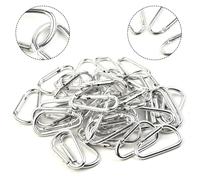 Lotto 50/100pz Moschettone Molla Cintura Clip Portachiavi Alluminio Argento Nero