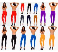 Lotto 6 3 Leggings Blu Rosso Nero Beige Trasparente Pantaloni Stretti Inverno OS