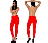 Lotto 6 3 Leggings Blu Rosso Nero Beige Trasparente Pantaloni Stretti Inverno OS