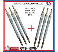 Lotto 6 Candela Candelette Alpina D10 Serie 5 E39 3,0 3,0l Bi-Turbo 245ch V6