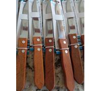 Lotto 6 Coltelli da Tavolo + Pelatore Verdure 11 CM Inossidabile Legno -13071