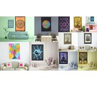 Lotto all'ingrosso arazzo indiano da appendere al muro boho hippy mandala dec...