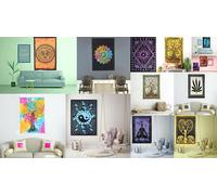 Lotto all'ingrosso arazzo indiano da appendere al muro boho hippy mandala dec...