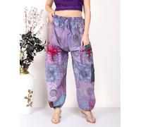 Lotto all'ingrosso di pantaloni harem in cotone da donna casual stampati patc...