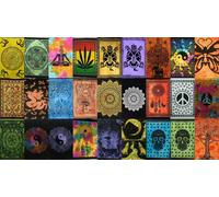 Lotto all'ingrosso di poster arazzo mandala in cotone indiano da appendere al...