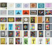 Lotto all'ingrosso poster arazzo da parete indiano Mandala Boho 100% cotone a...
