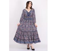 Lotto assortito maxi abito lungo donna stampa floreale scollo a V aderente...