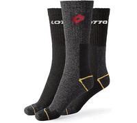 Lotto Calze da Lavoro Uomo Rinforzate - Gambaletto - Calzini Invernali in Morbido Cotone Traspirante, Punta e Tallone Rinforzato (IT, Testo, Taglia unica, Regular, Corto, 6, Nero | Taglia 39-42)