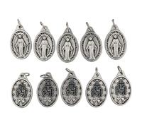 Lotto di 10 medaglie miracolose da 2,5 cm con anellini aperti inclusi - Maria Madonna della Grazia Made in Italy by Venerare